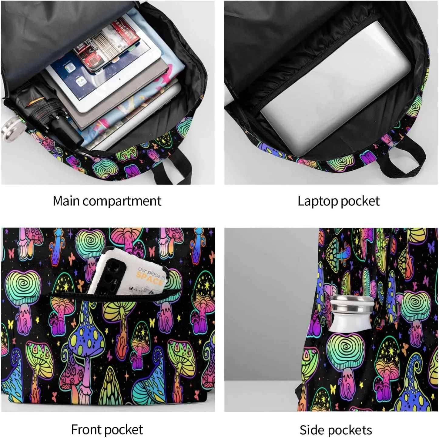 Mushroom Backpack 16 Inches Lightweight Travel Laptop Backpack