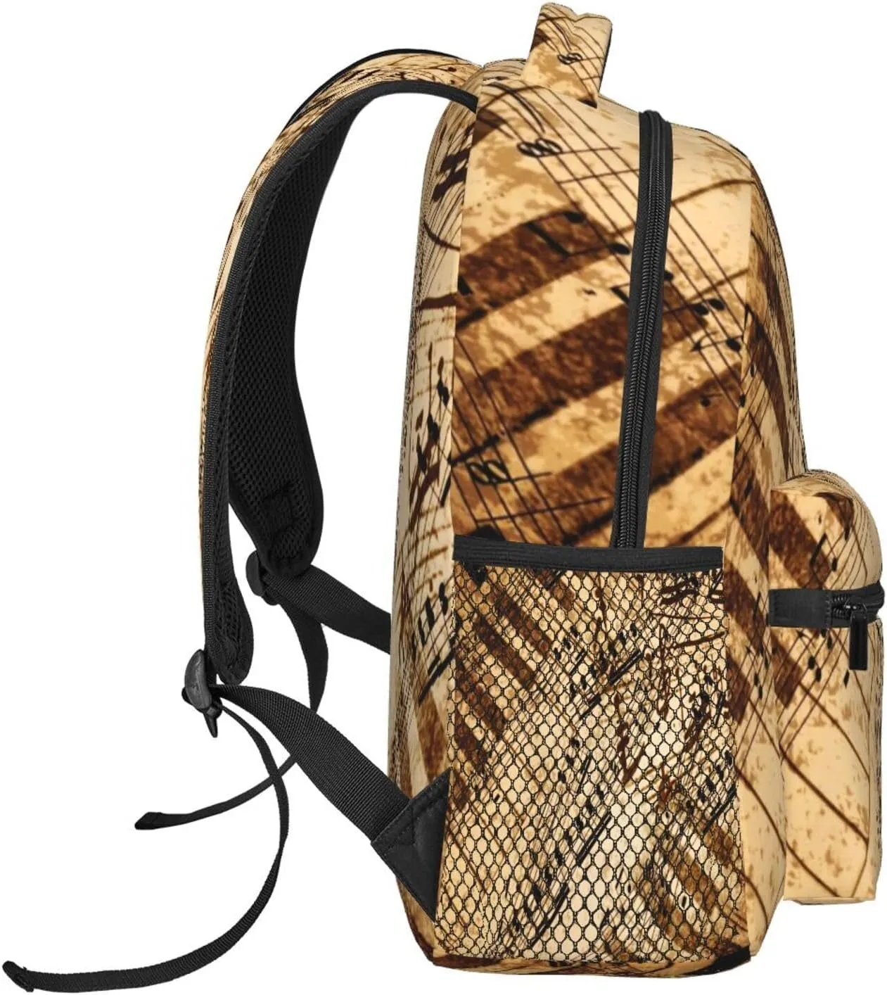 Music Notes Piano Keys Backpack for Men Women, Travel Laptop Backpack Computer Bag Daypack for Business Work Weekender
