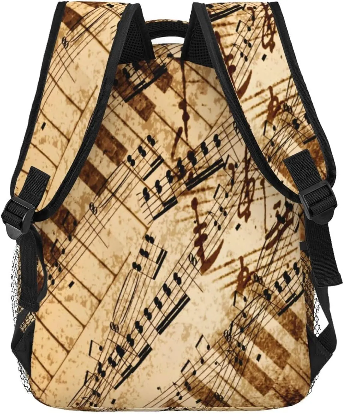 Music Notes Piano Keys Backpack for Men Women, Travel Laptop Backpack Computer Bag Daypack for Business Work Weekender