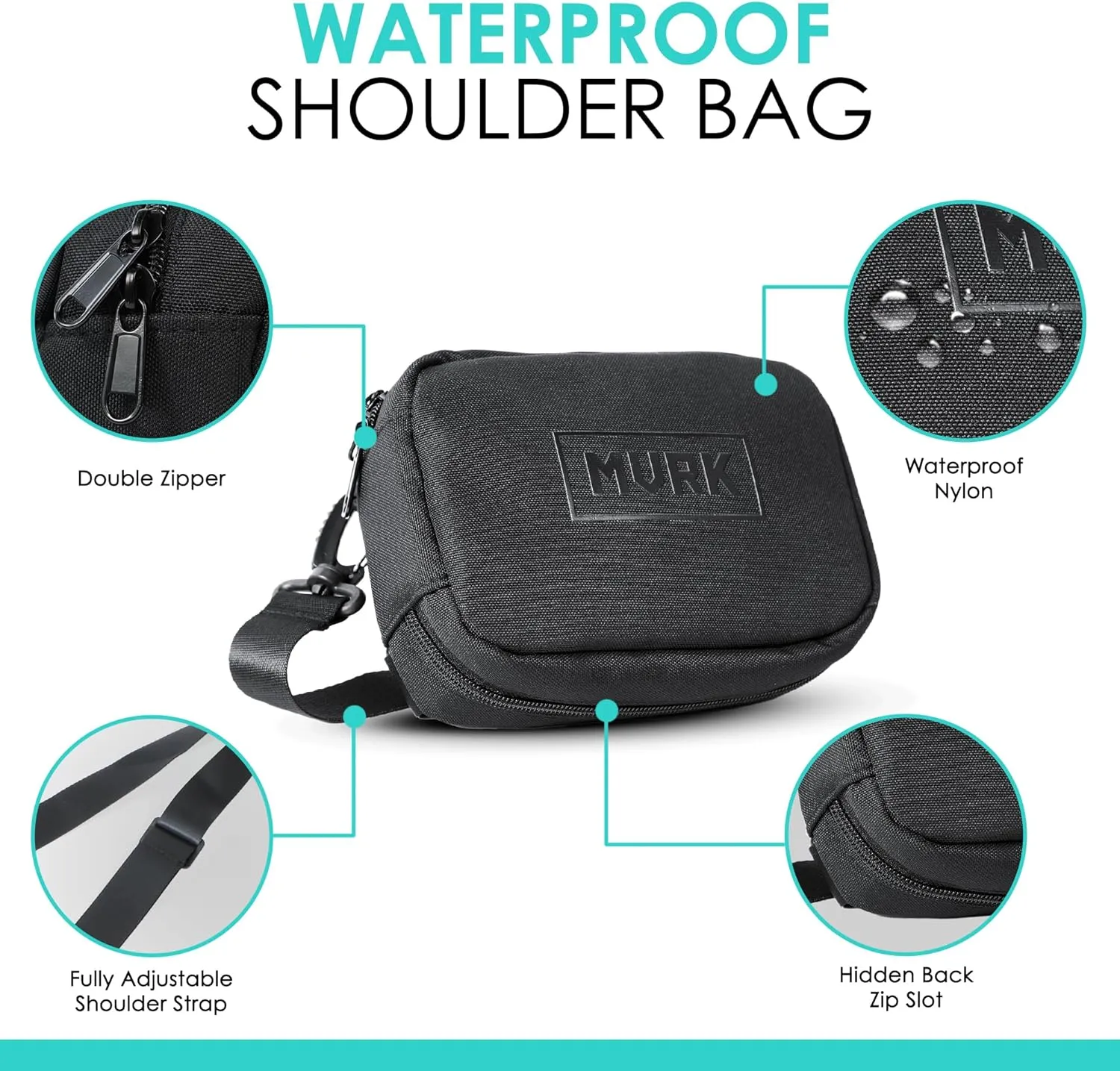 MVRK Waterproof Shoulder Bag - Sling Crossbody Backpack for Men & Women - Lightweight One Strap Sling Bag Backpack for Travel