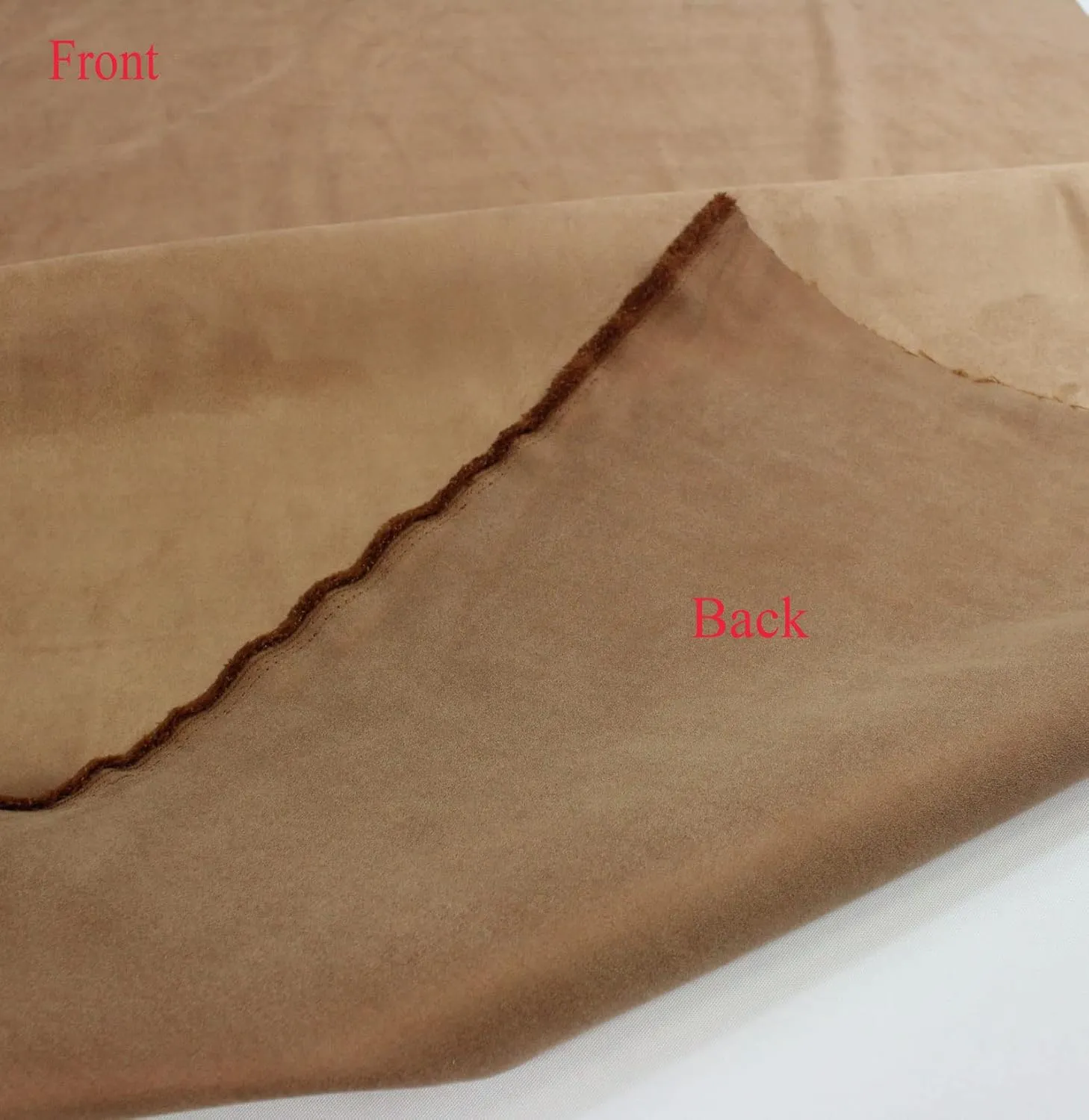 Mybecca Microsuede Suede Fabric Upholstery Drapery Furniture Cover & General Use Fabric 58/60" Width Sold Per Yard - Color: Mocka/Dark Beige by The Yard