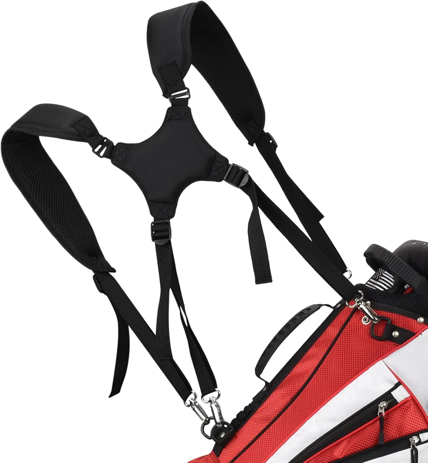 mytag Golf Bag Cross Straps Replacement with 4 Clips, Adjustable Universal Shoulder Carry Straps for Taylormade OGIO