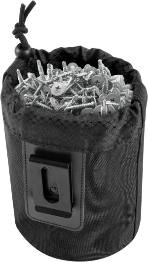 Nail/Screw Work Pouch,Metal Clip-On Tool Pouch for Tools Screws and Nails,Ideal for Electrician Plumber Carpenter Contractor Handy Man and Any Tradesperson