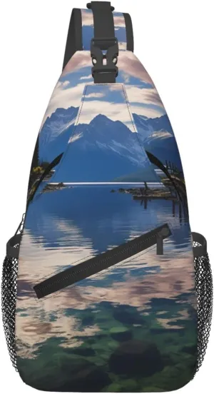 National park lake Cross Chest Bag Diagonally Sling Backpack Outdoor Travel Cycling Bag for Men Women