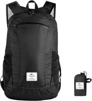 Naturehike 18L Hiking Daypack, Lightweight Packable Backpack for Travel, Airplane Travel Small Backpack for Adults (Black)