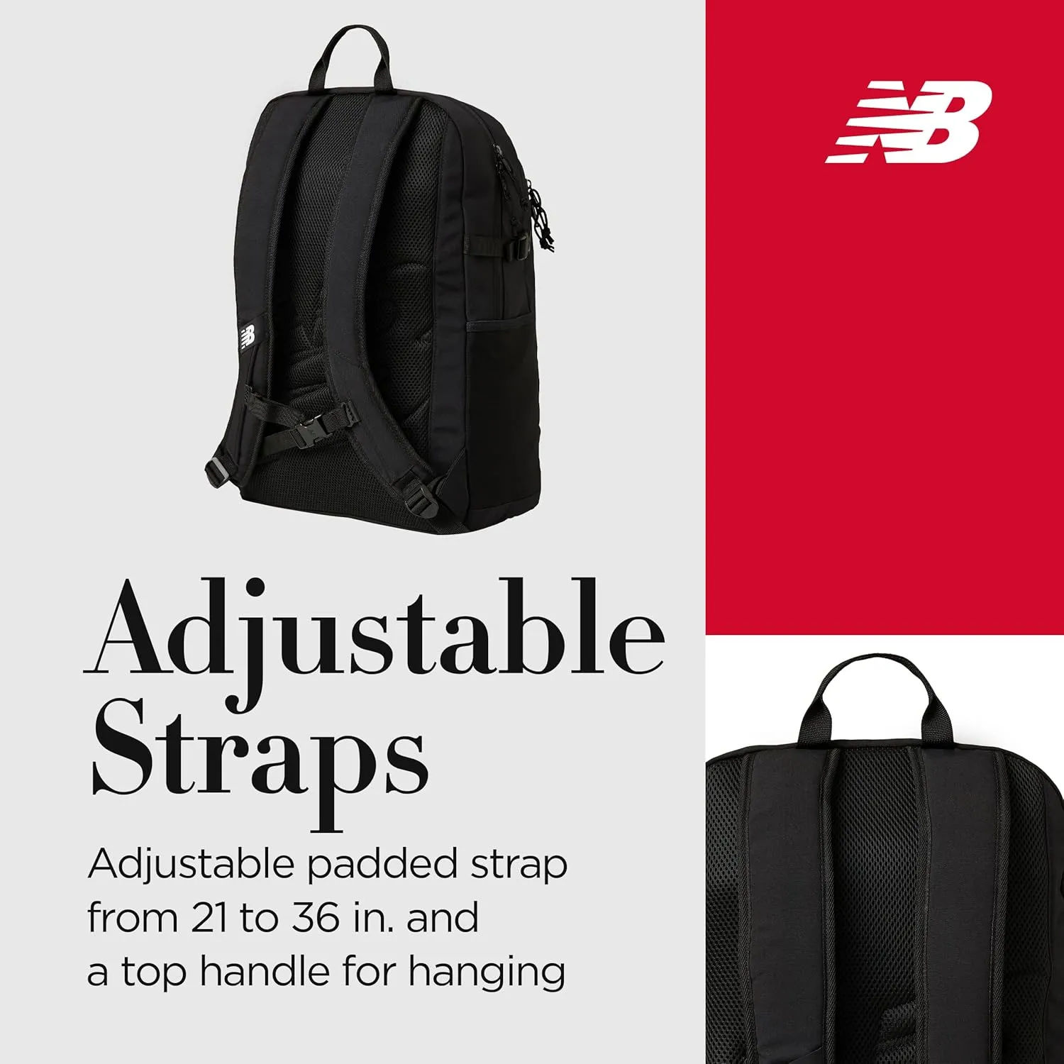 New Balance Laptop Backpack, Bungee Travel Bag for Men and Women, Green, One Size