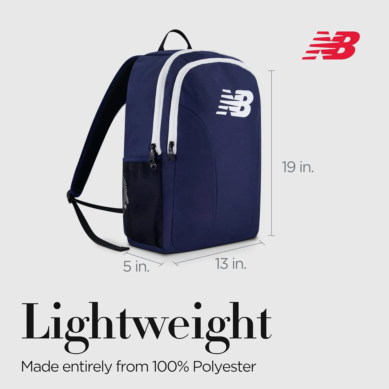 New Balance Laptop Backpack, Travel Computer Bag for Men and Women, Navy, 19 Inch