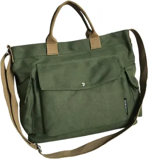 New Canvas Solid Color Simple Fashion One Shoulder Messenger Bag One Shoulder Bags (Green, One Size)