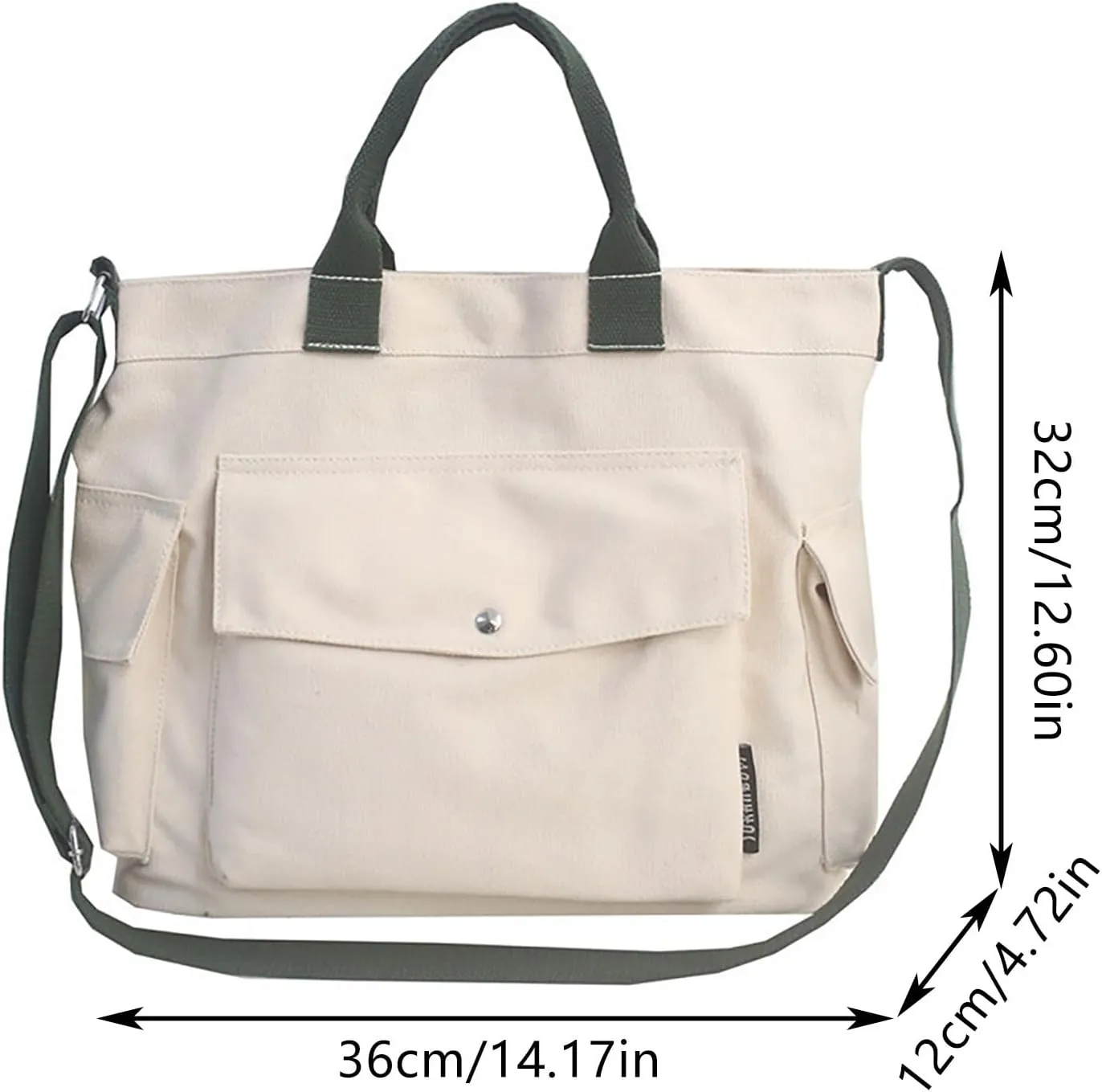 New Canvas Solid Color Simple Fashion One Shoulder Messenger Bag One Shoulder Bags (Green, One Size)