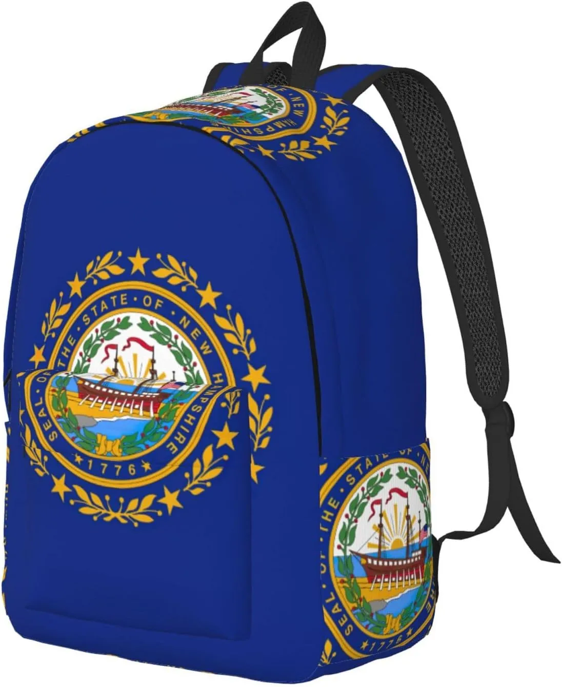 New Hampshire state flag print Large Laptop Backpack for Women, Work Business Backpacks College Bookbag for School