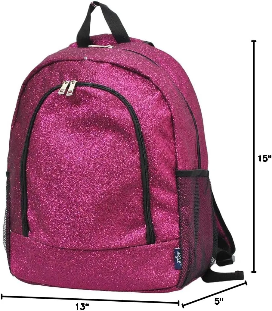 NGIL Canvas School Backpack (Glitter-Hot Pink)