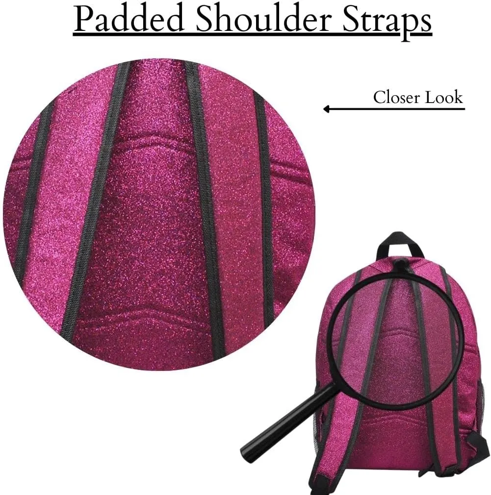 NGIL Canvas School Backpack (Glitter-Hot Pink)