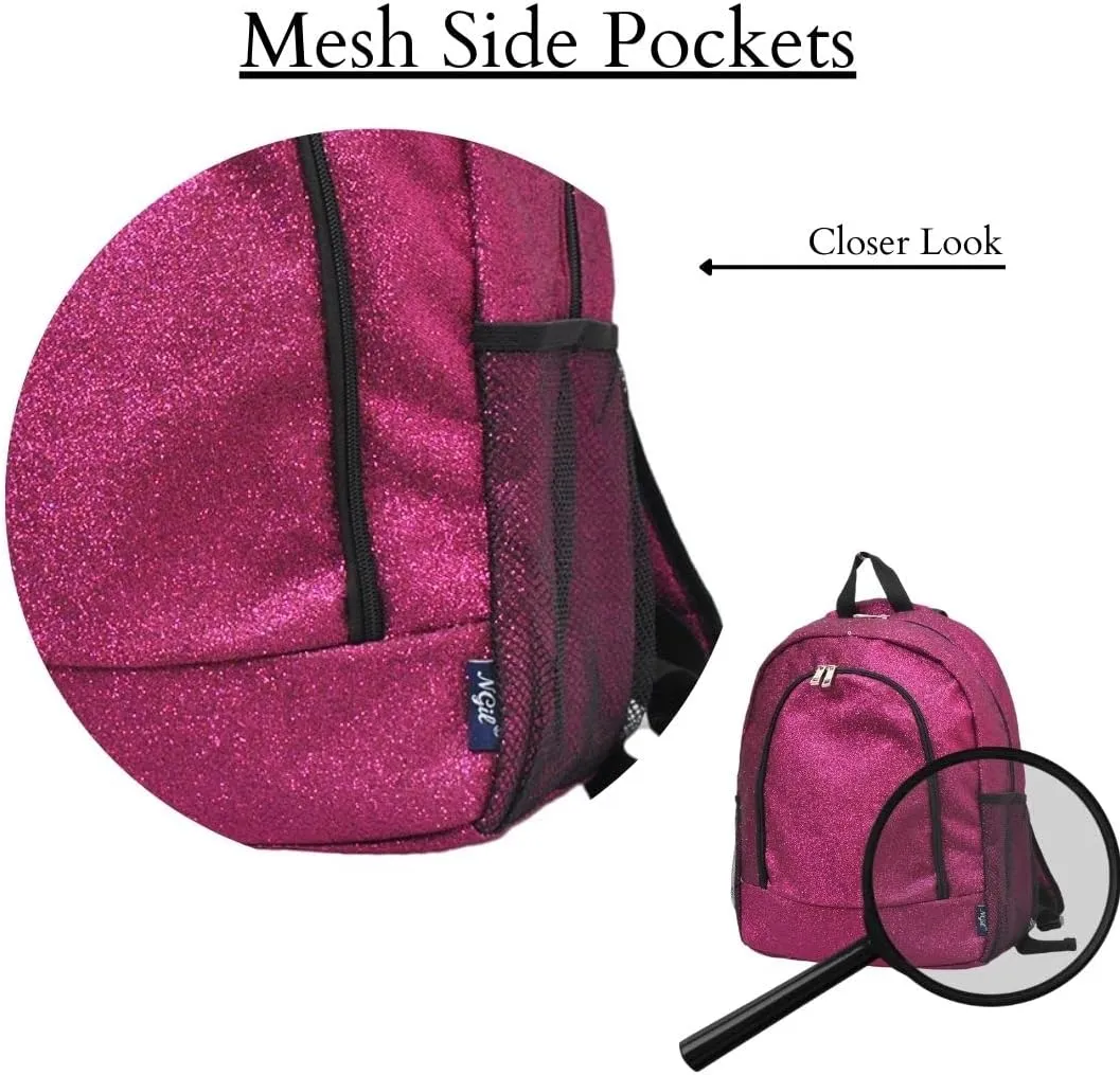 NGIL Canvas School Backpack (Glitter-Hot Pink)