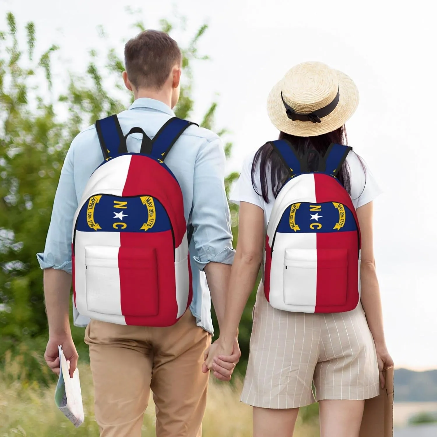 North Carolina state flag print Large Laptop Backpack for Women, Work Business Backpacks College Bookbag for School