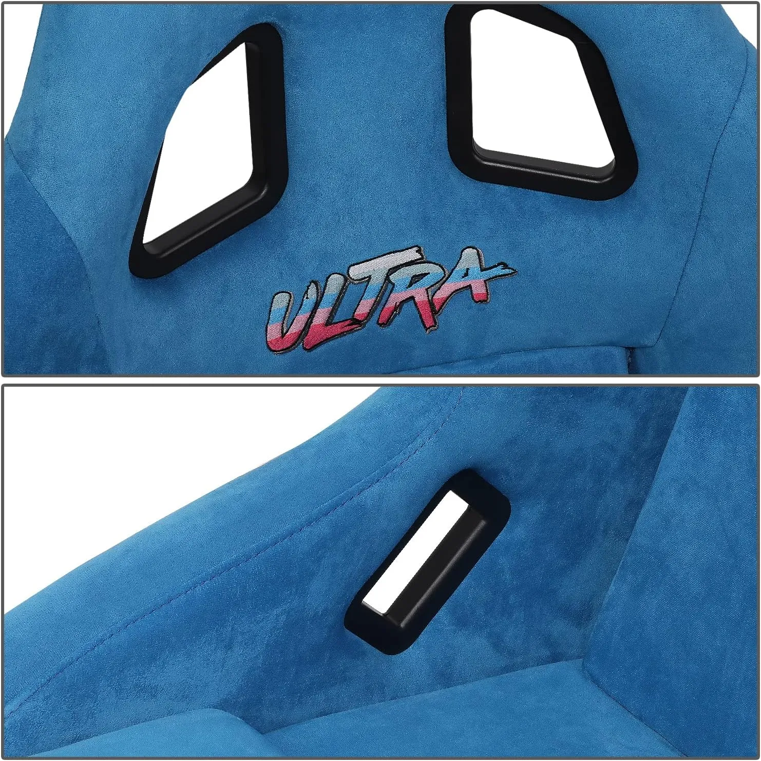 NRG Innovations NRG-FRP-303BL-ULTRA Universal Prisma Ultra Fixed Back Bucket Racing Seat for 6-Point Harnesses,Size M,Blue/Gold Glitter,22" W X 34" H X 21" D