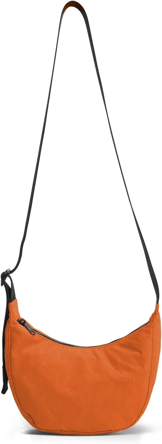 Nylon Crescent Bag - Casual Shoulder Crossbody with Adjustable Strap & Dual Interior Pockets