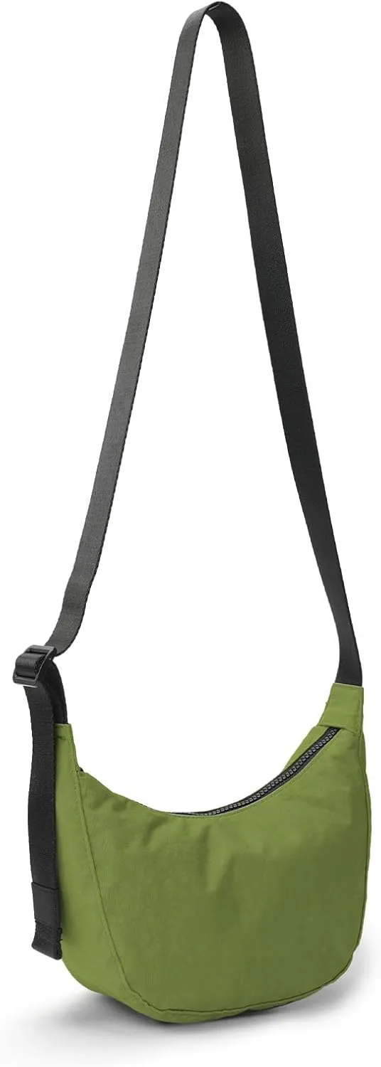 Nylon Crescent Bag - Casual Shoulder Crossbody with Adjustable Strap & Dual Interior Pockets