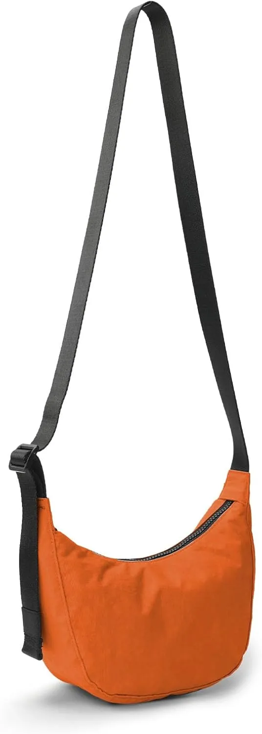 Nylon Crescent Bag - Casual Shoulder Crossbody with Adjustable Strap & Dual Interior Pockets