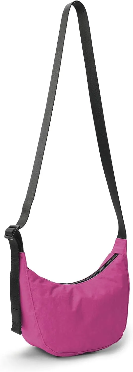 Nylon Crescent Bag - Casual Shoulder Crossbody with Adjustable Strap & Dual Interior Pockets