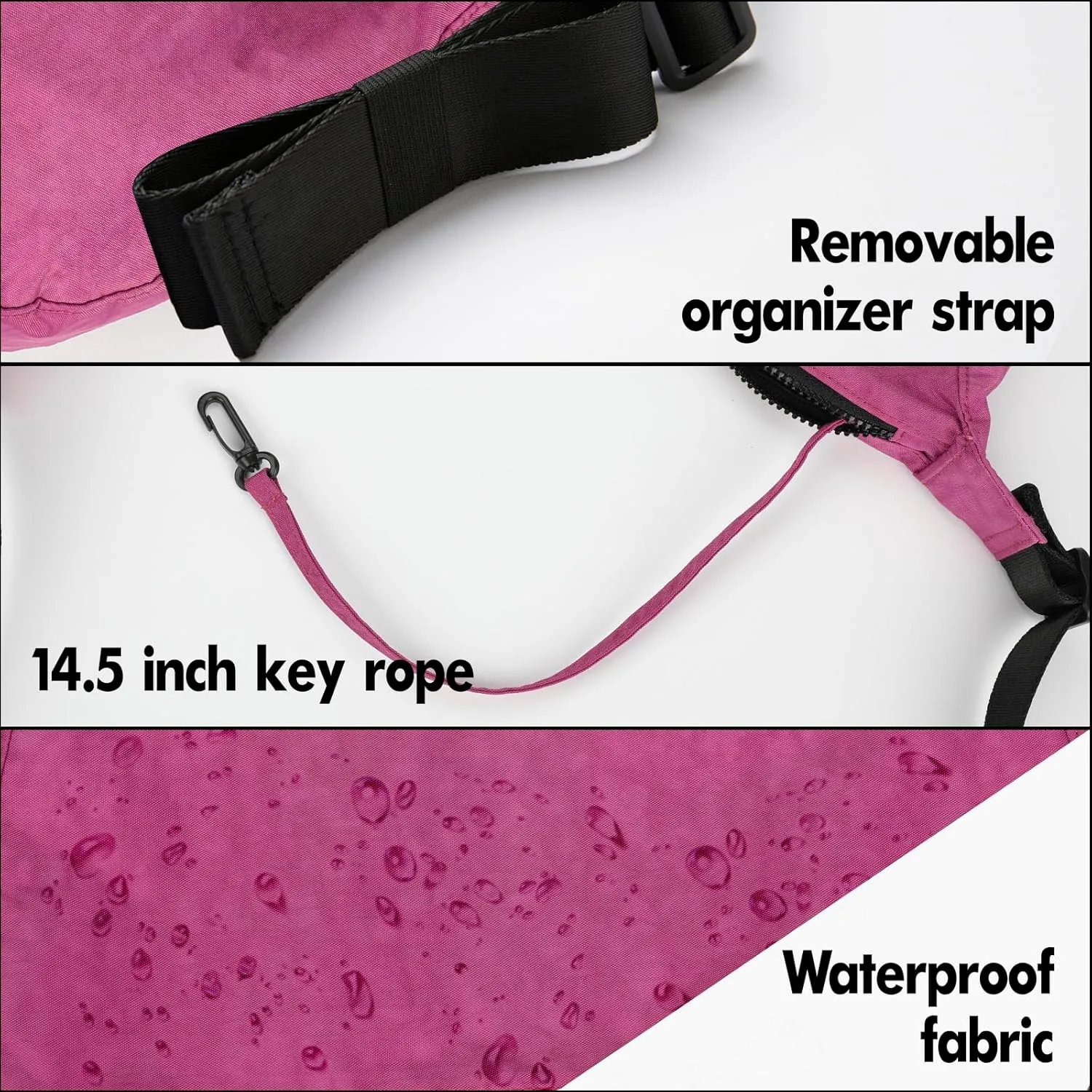 Nylon Crescent Bag - Casual Shoulder Crossbody with Adjustable Strap & Dual Interior Pockets