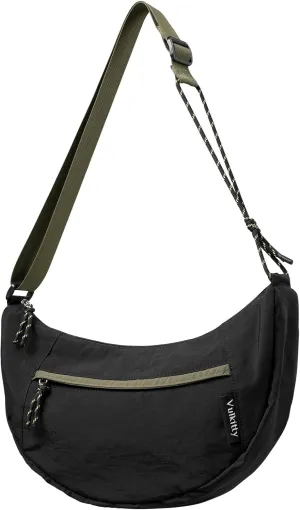 Nylon Crescent Bag Crossbody, Casual Sling Bag Half Moon Hobo Purse For Women Men
