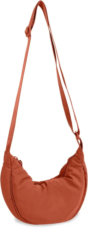 Nylon Crescent Crossbody Bag for Women Purses Trendy Men,Small Travel Sling Bag Hobo