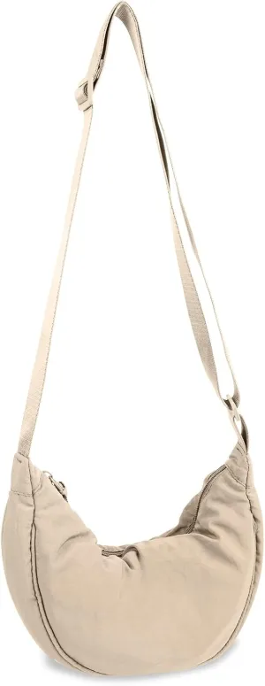 Nylon Crescent Crossbody Bag for Women Purses Trendy Men,Small Travel Sling Bag Hobo