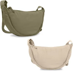 Nylon Crescent Crossbody Bag for Women Purses Trendy Men,Small Travel Sling Bag Hobo