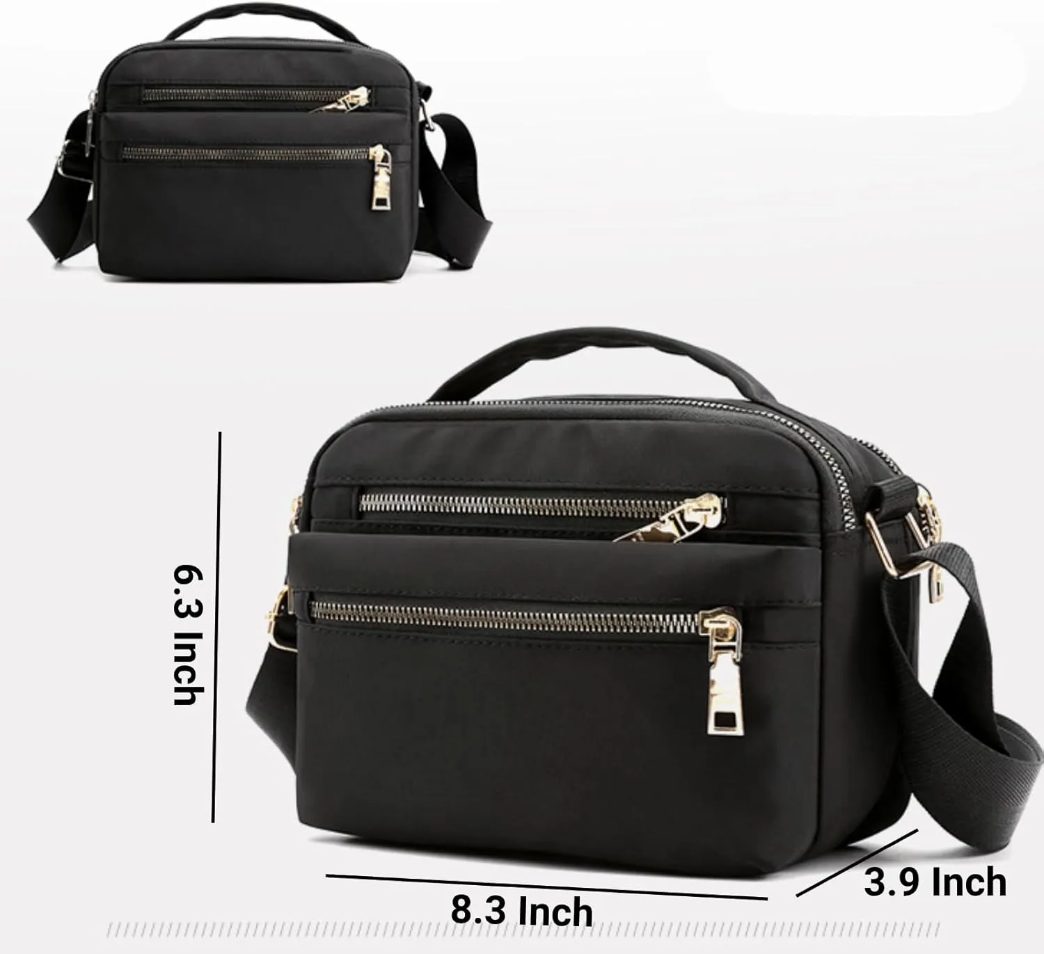 Nylon Crossbody Bag for Women, Waterproof Shoulder Purse Bag with Adjustable Strap, Crossbody Handbag for Women