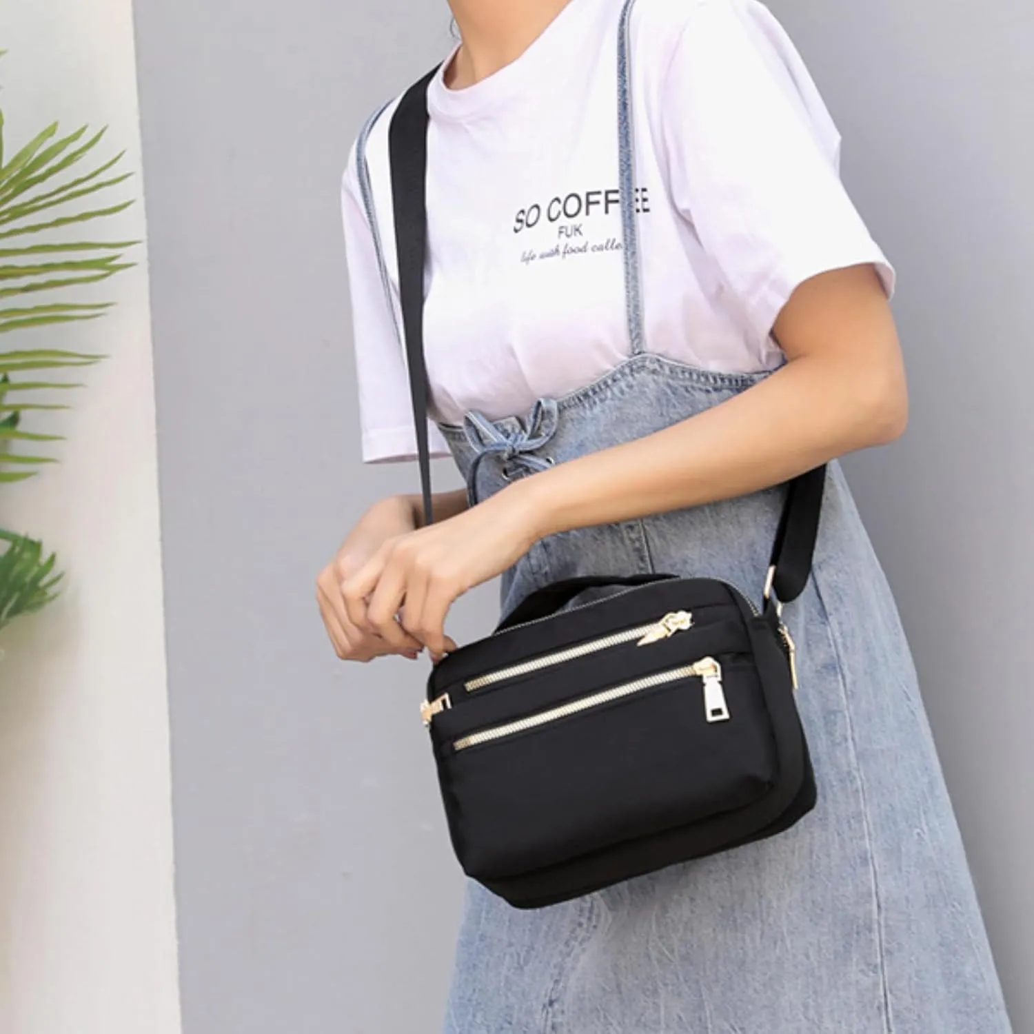 Nylon Crossbody Bag for Women, Waterproof Shoulder Purse Bag with Adjustable Strap, Crossbody Handbag for Women