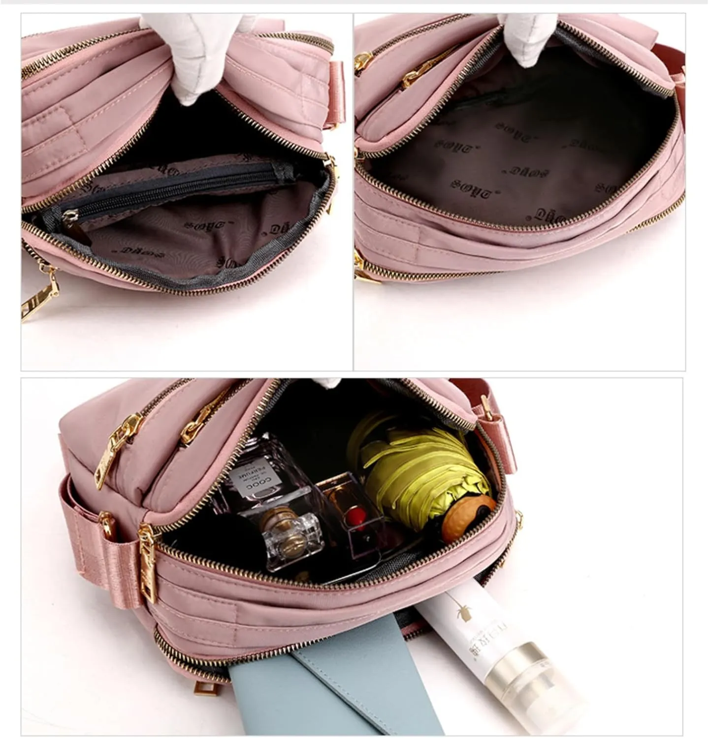 Nylon Crossbody Bag for Women, Waterproof Shoulder Purse Bag with Adjustable Strap, Crossbody Handbag for Women