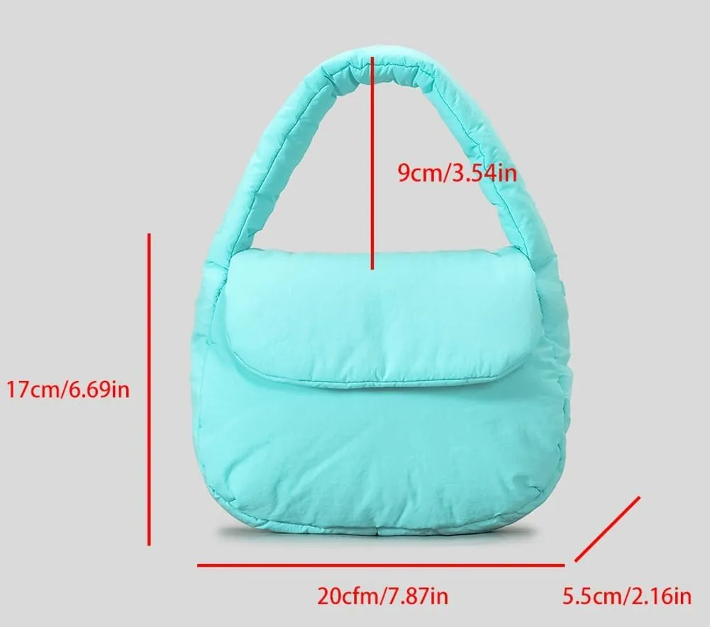Nylon Handbags for Women Cute Candy Color Crossbody Bags for Women with Chain Quilted Satchel Clutch and Purse Saddle Bag