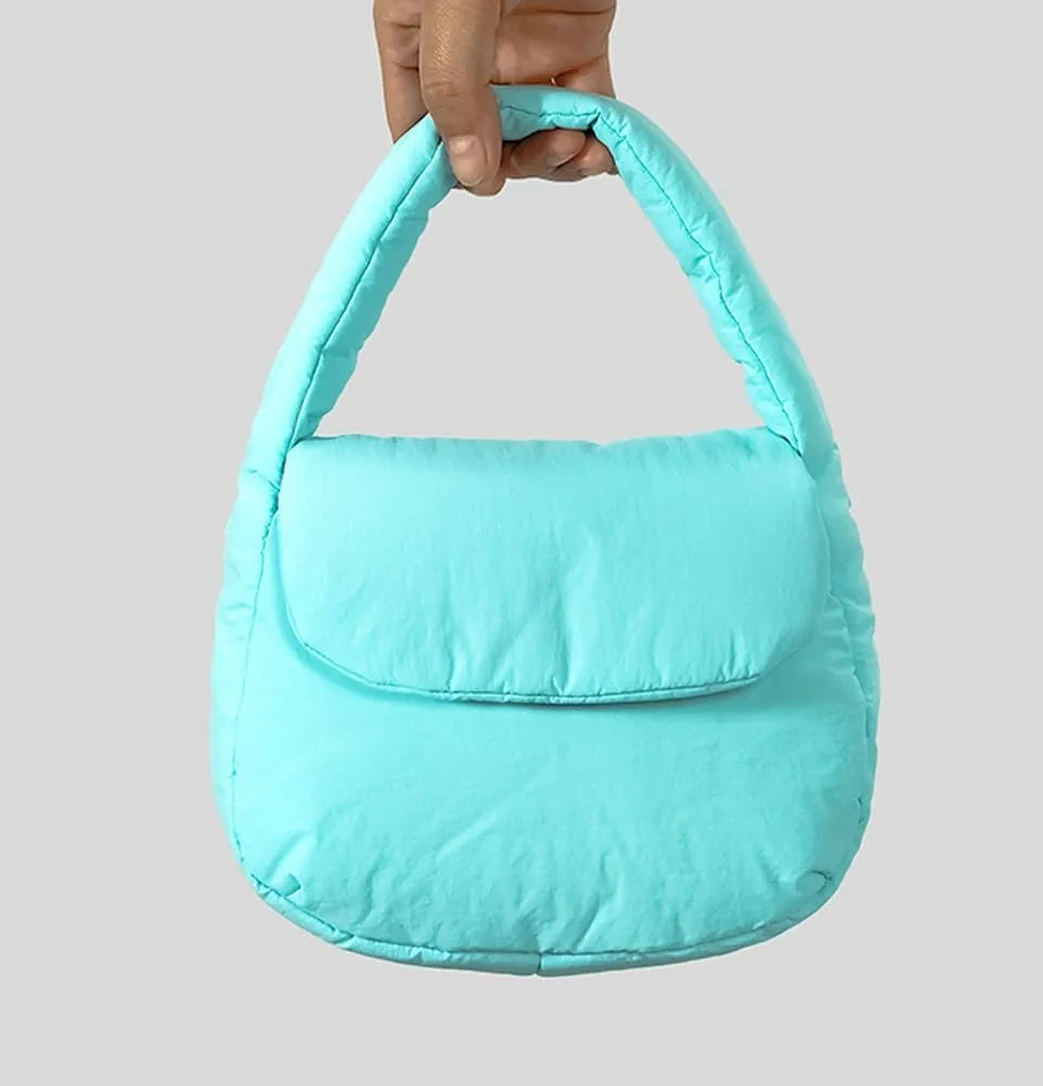 Nylon Handbags for Women Cute Candy Color Crossbody Bags for Women with Chain Quilted Satchel Clutch and Purse Saddle Bag