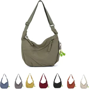 Nylon Hobo Crescent Crossbody Bag for Women,Dumpling Bag Moon Shoulder Bag