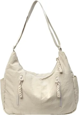 Nylon Tote Bag for Women - Big Crossbody Handbag, Adjustable Shoulder Straps for Travel, Gym Sling Bag