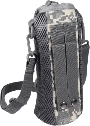 Nylon Water Bottle Pouch Clip Portable Outdoor Bag for Hiking and Travel