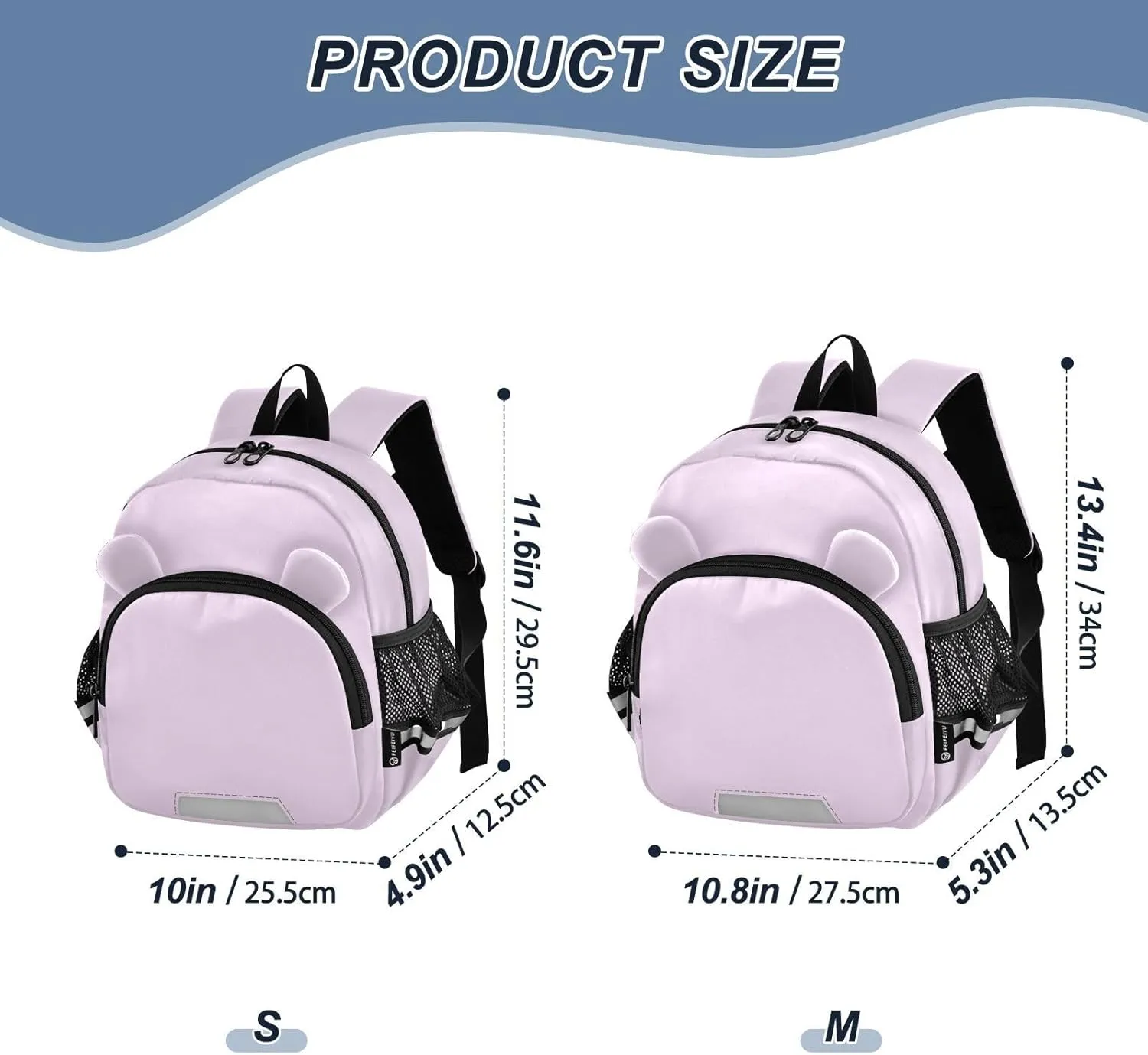ODAWA Leash Backpacks with Reflective Strips, Pail Lilac Backpack with Leash for Toddler Boys 3-6 Years