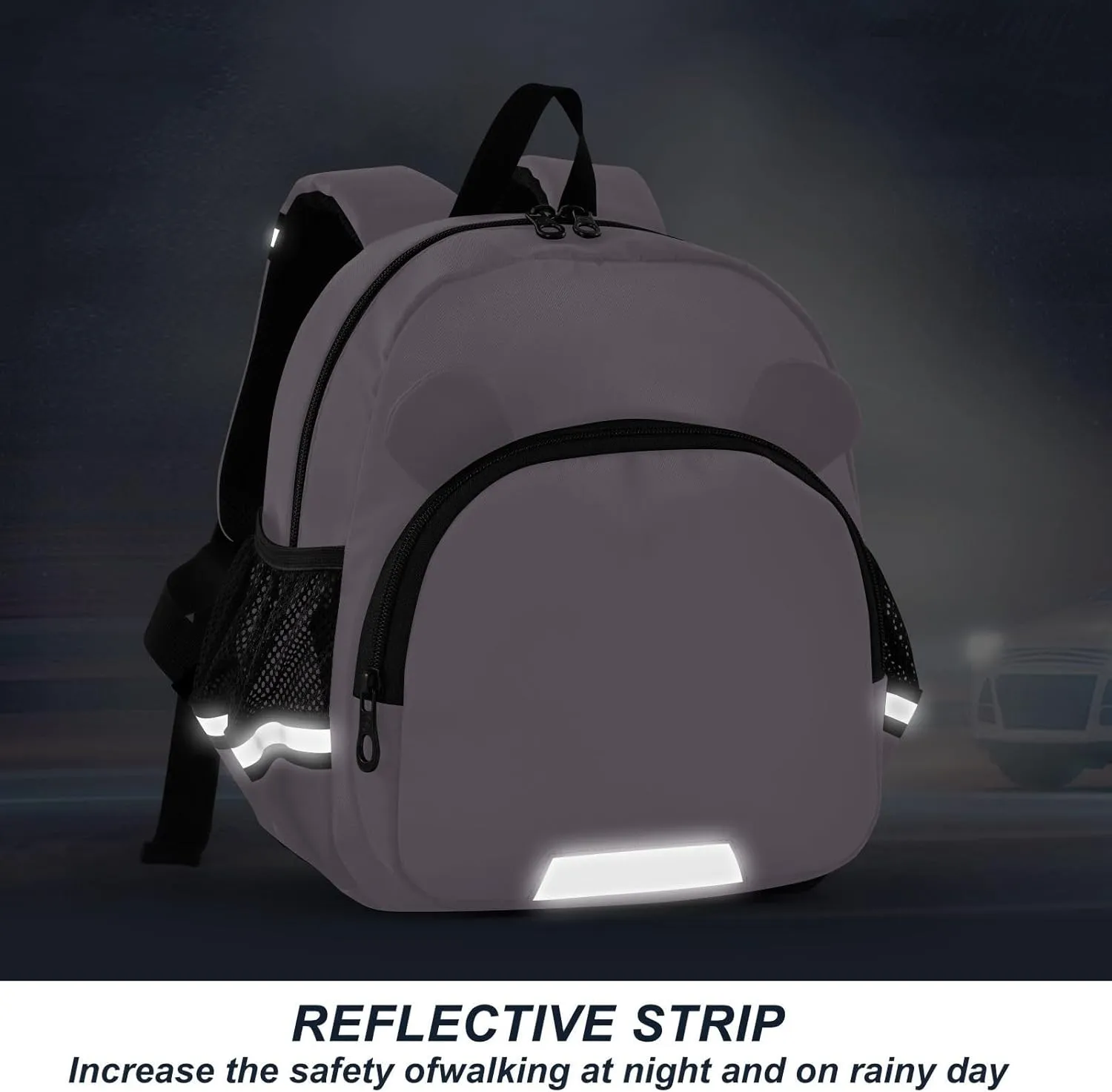 ODAWA Leash Backpacks with Reflective Strips, Pail Lilac Backpack with Leash for Toddler Boys 3-6 Years