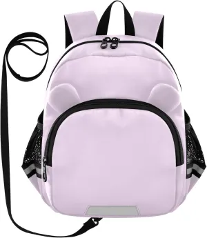 ODAWA Leash Backpacks with Reflective Strips, Pail Lilac Backpack with Leash for Toddler Boys 3-6 Years