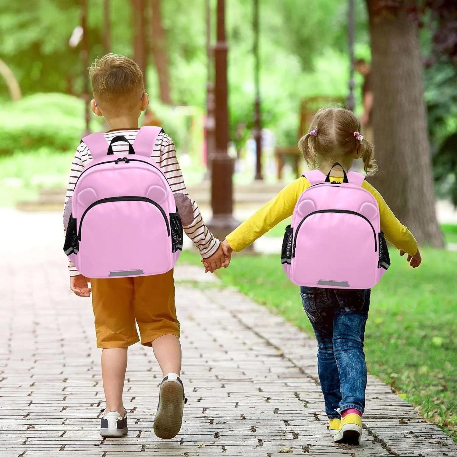 ODAWA Toddler Leash Backpacks, Pearl Pink Kids Travel Backpack for Airplane 3-6 Years