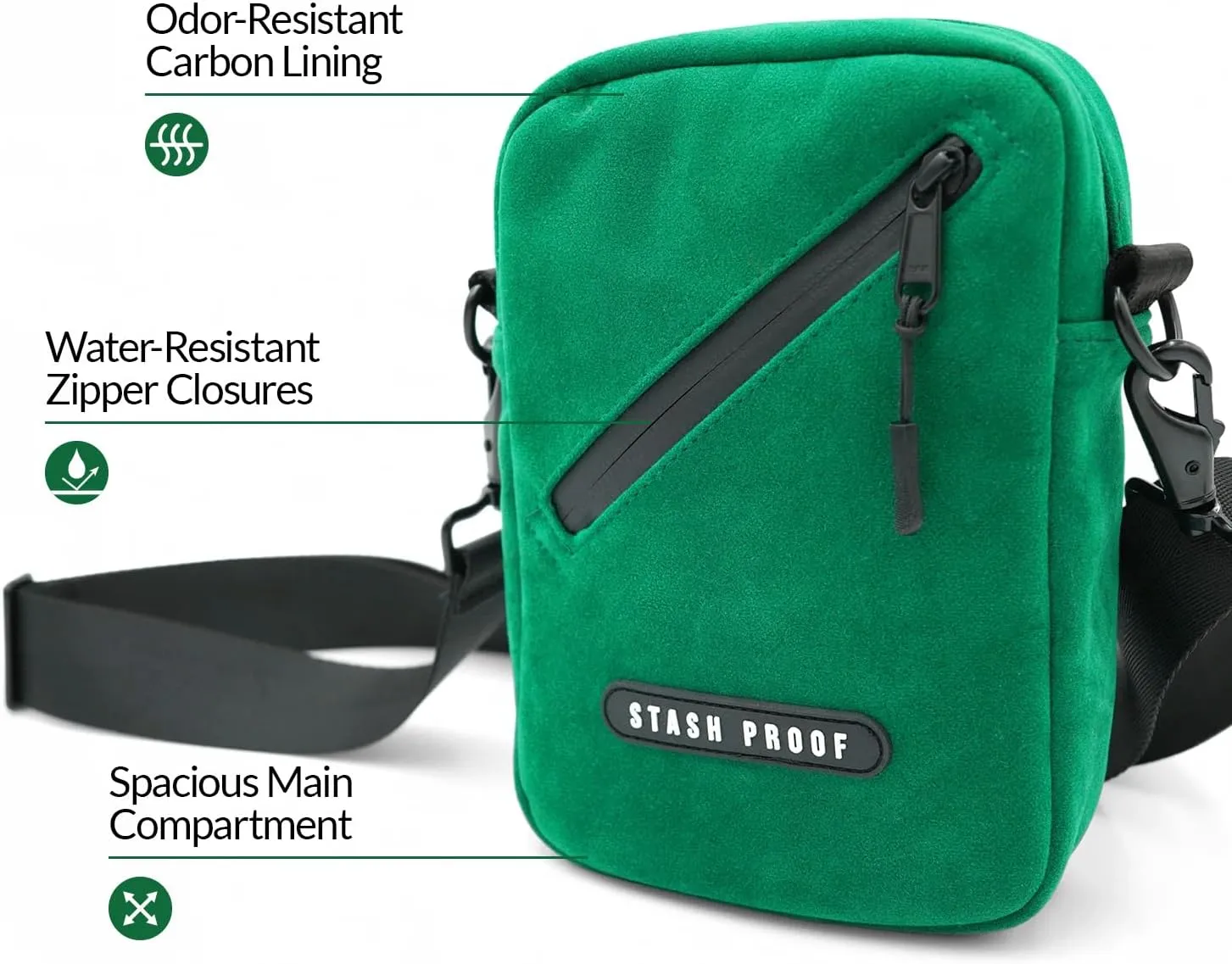 Odor Resistant Unisex Cross Body Sling Bag, Small Chest Bag Suede Daypack for Traveling, Outdoors, and Festivals