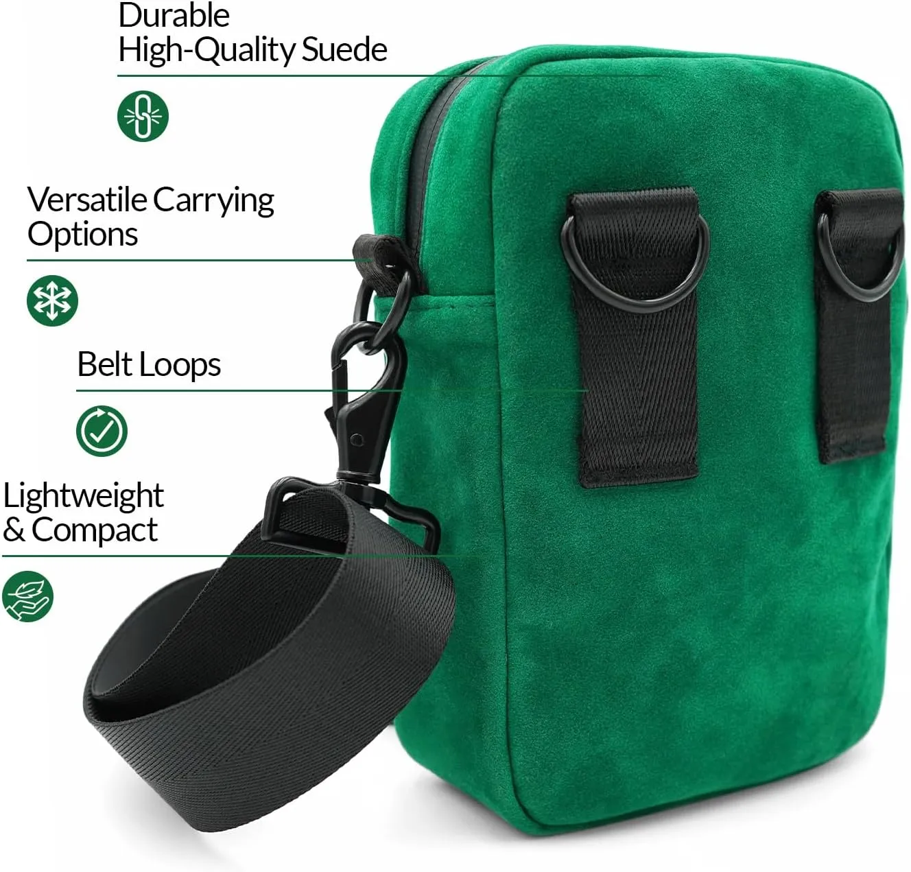 Odor Resistant Unisex Cross Body Sling Bag, Small Chest Bag Suede Daypack for Traveling, Outdoors, and Festivals