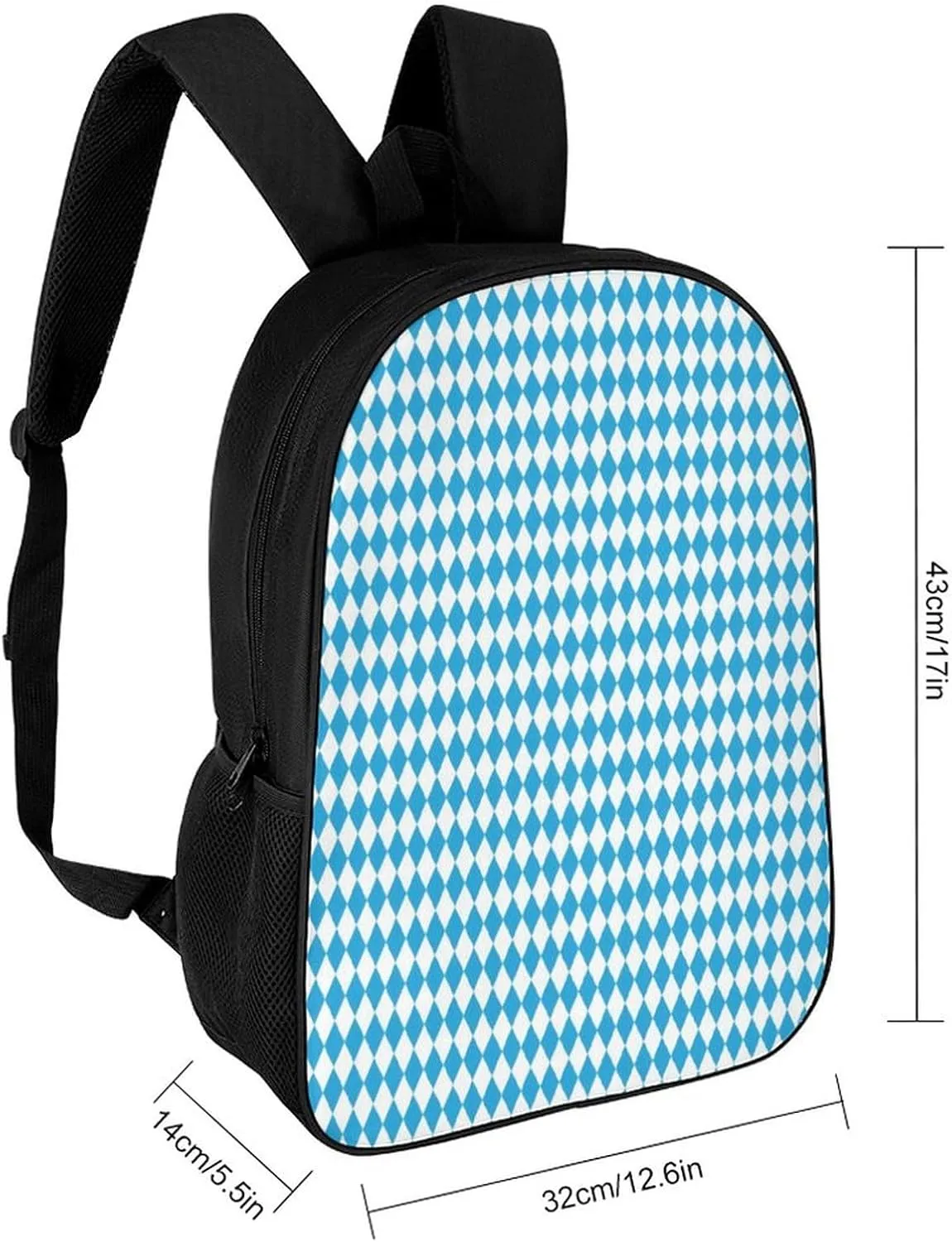 Oktoberfest Bavarian Blue And White Backpack Lightweight Waterproof Backpacks Laptop Backpack for Unisex Casual Travel Daypacks Large Capacity