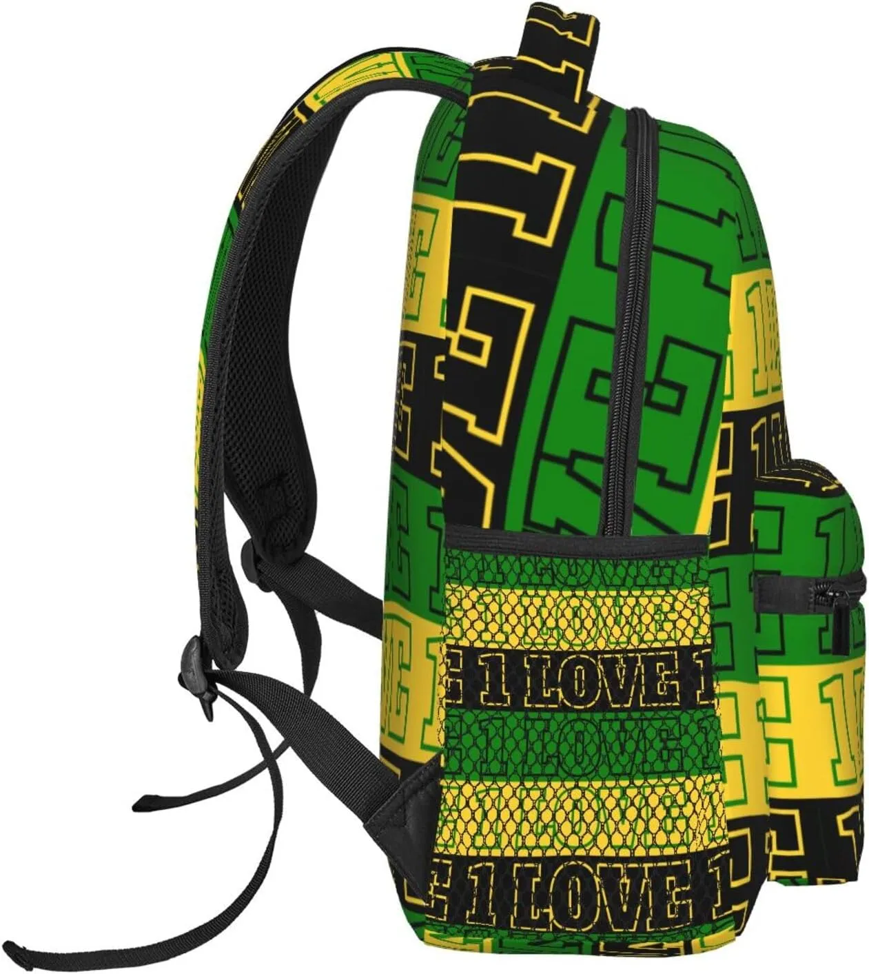 One Loves Jamaican Rasta Reggae Casual Backpacks Sport Backpack Travel Rucksack Canvas Daypack Workout Bags with Pockets for Gym Working Hiking