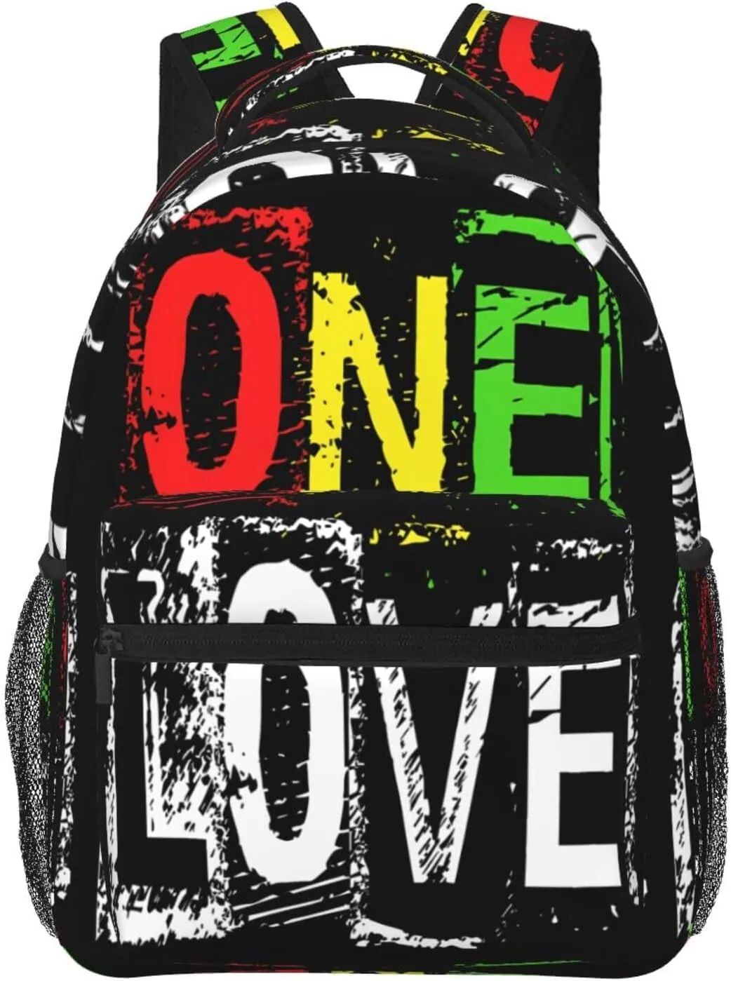 One Loves Jamaican Rasta Reggae Casual Backpacks Sport Backpack Travel Rucksack Canvas Daypack Workout Bags with Pockets for Gym Working Hiking