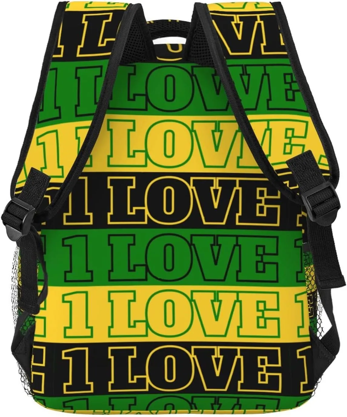 One Loves Jamaican Rasta Reggae Casual Backpacks Sport Backpack Travel Rucksack Canvas Daypack Workout Bags with Pockets for Gym Working Hiking