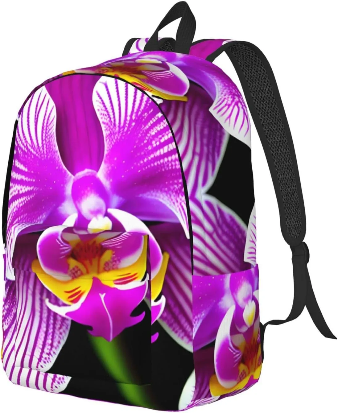 Orchid Flower print Laptop Backpack for Travel Computer,Casual Daypack Bookbag for College Work for Women Men