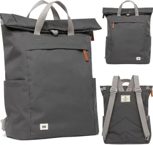 ORI LONDON Rolltop Backpack - Large Travel Backpack with Lots of Pockets for Men & Women - The Finchley, Carbon