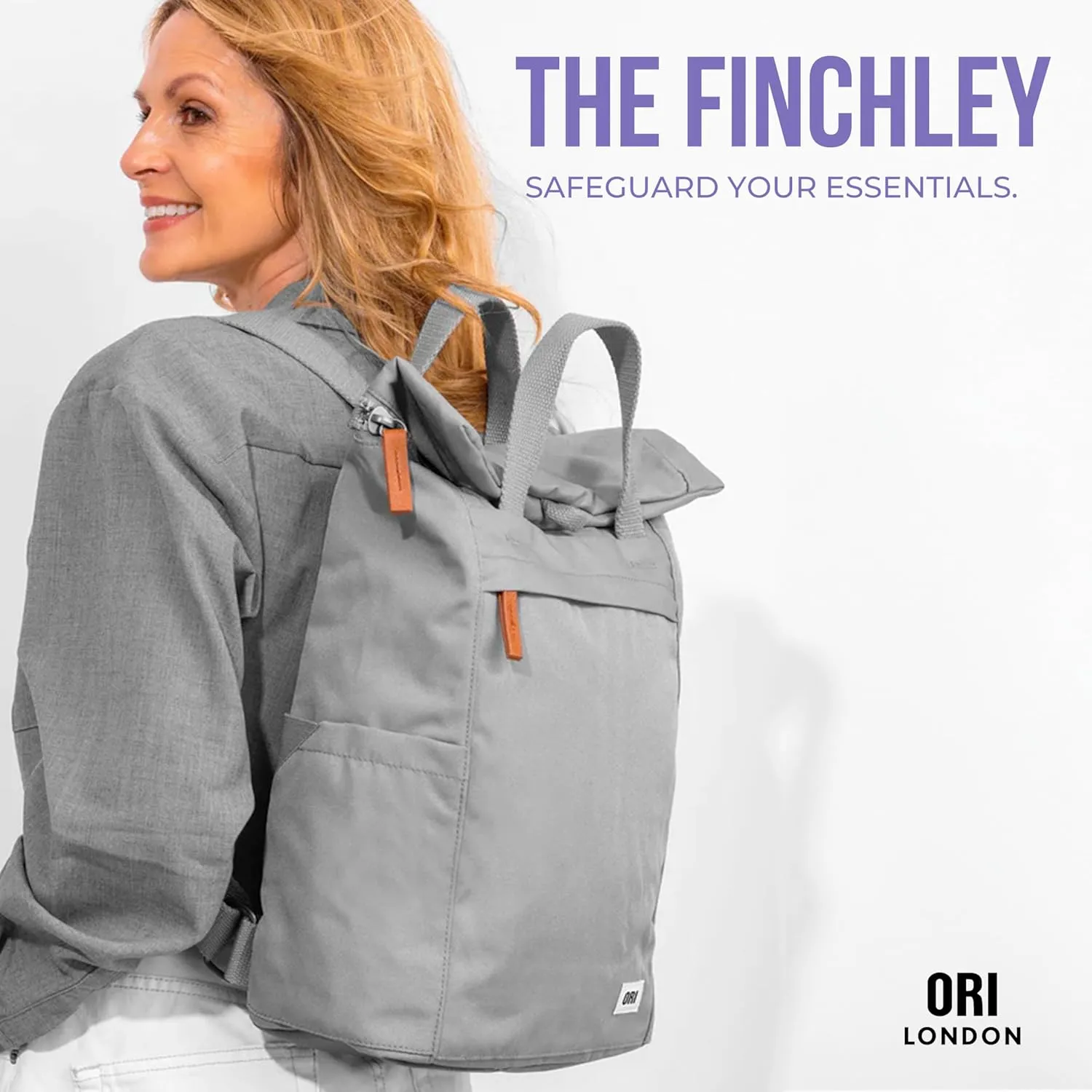 ORI LONDON Rolltop Backpack - Large Travel Backpack with Lots of Pockets for Men & Women - The Finchley, Forest