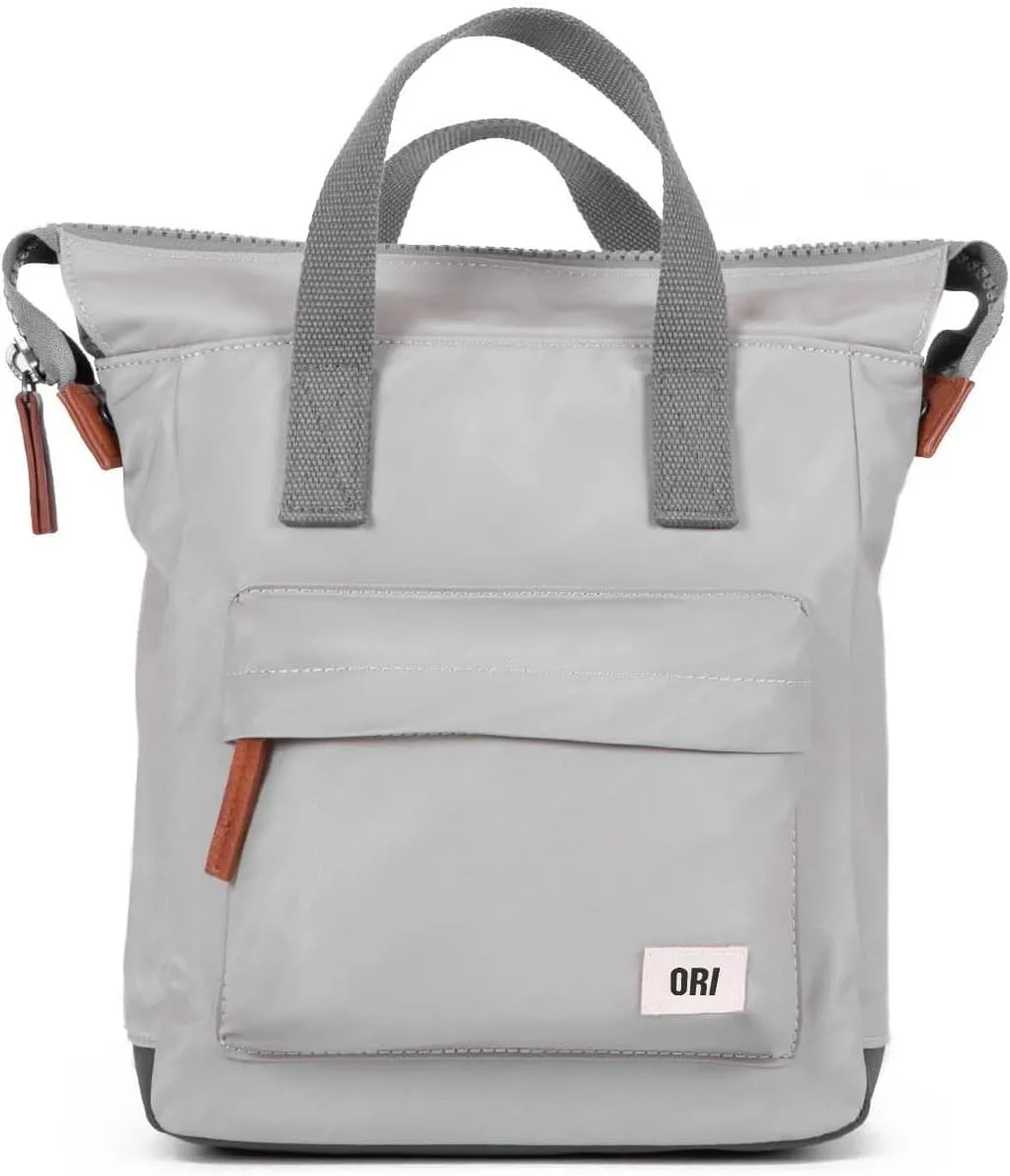 ORI LONDON Small Tote Bag Backpack - Nylon Tote Backpack for Women & Men - Wide Mouth, Chunky Zippers - The Bantry, Mist